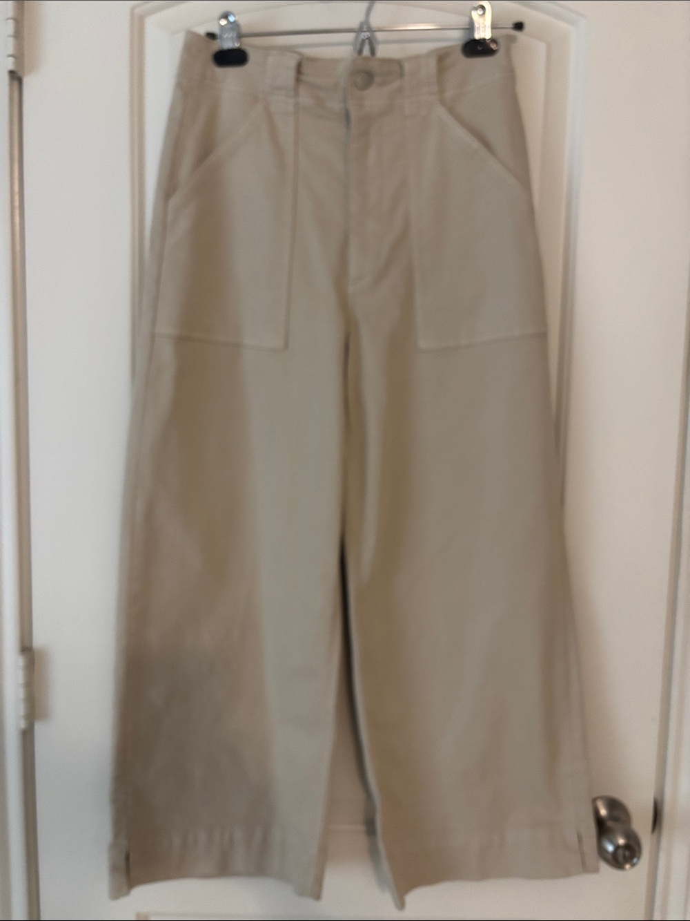 Joe's Jeans high rise Beige Cropped Wide-Leg Pants